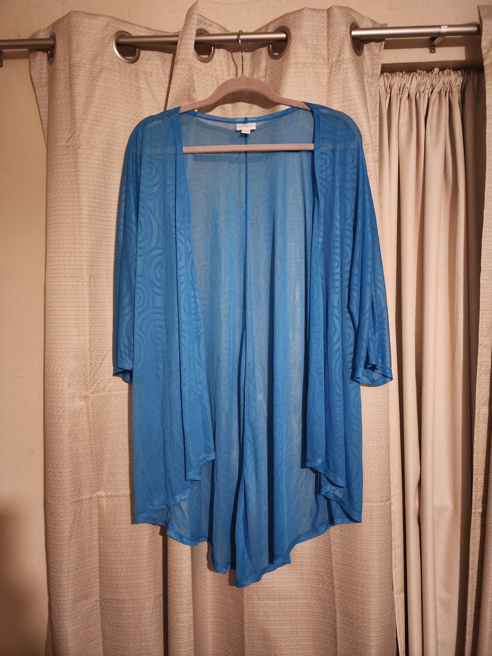 LuLaRoe Sheer Teal Blue Open Cardigan